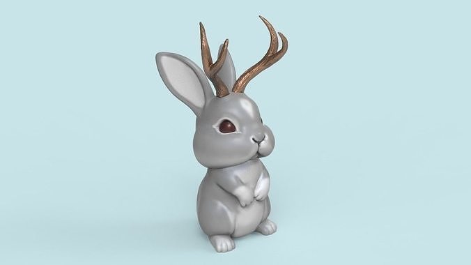 Cute Jackalope STL for 3D print model