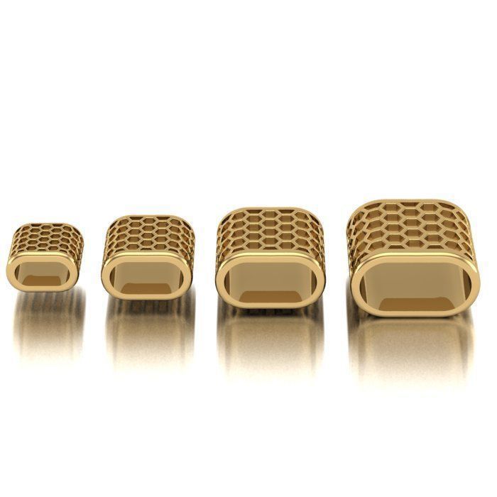 CHARMS three gold plated squares 3D print model_1
