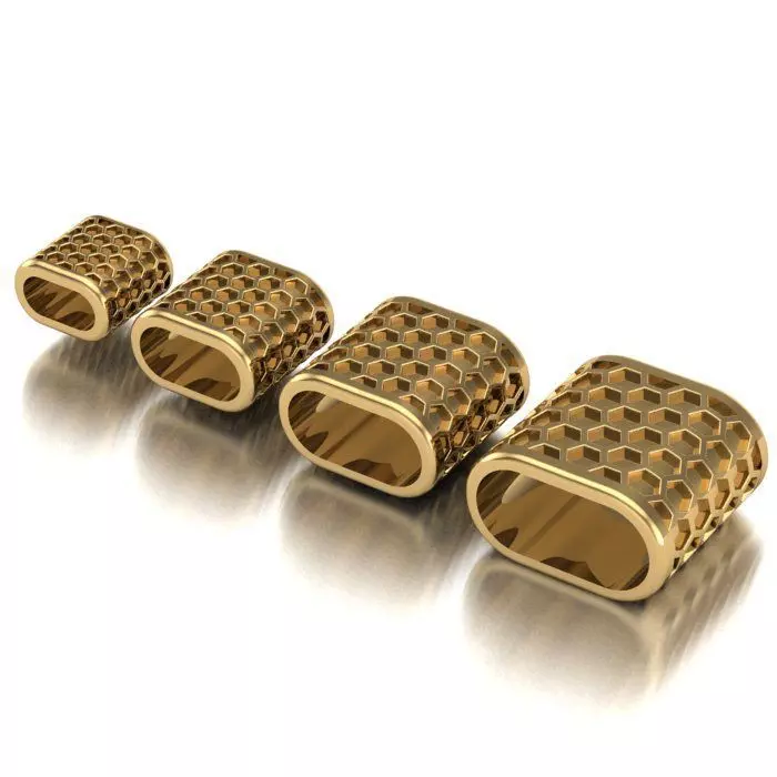 CHARMS three gold plated squares 3D print model_0