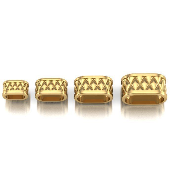 CHARMS three gold plated rings 3D print model_1