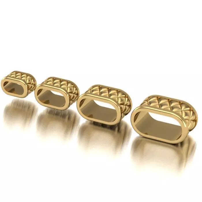 CHARMS three gold plated rings 3D print model_0