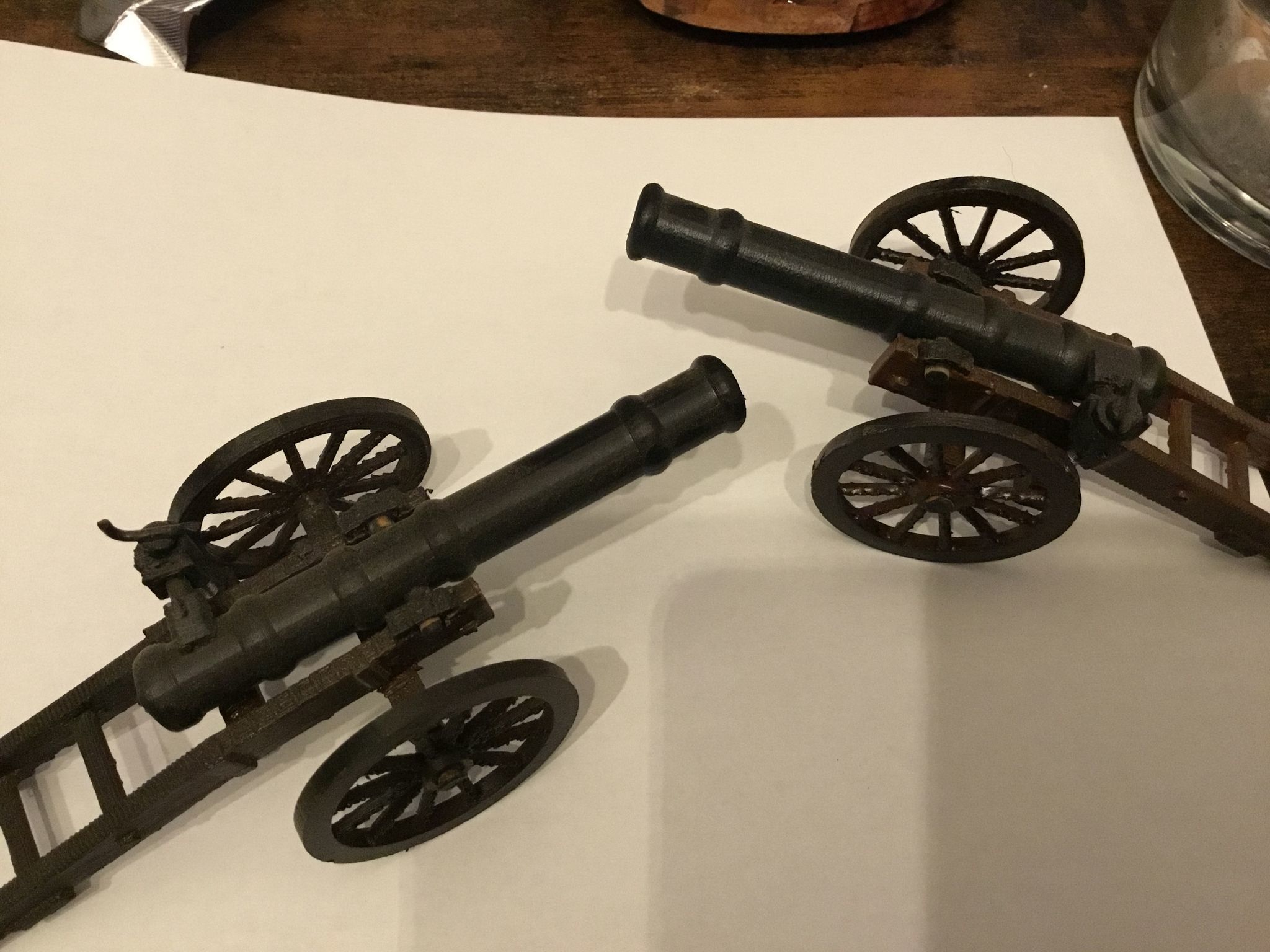 cannon on cart 3D print model_4