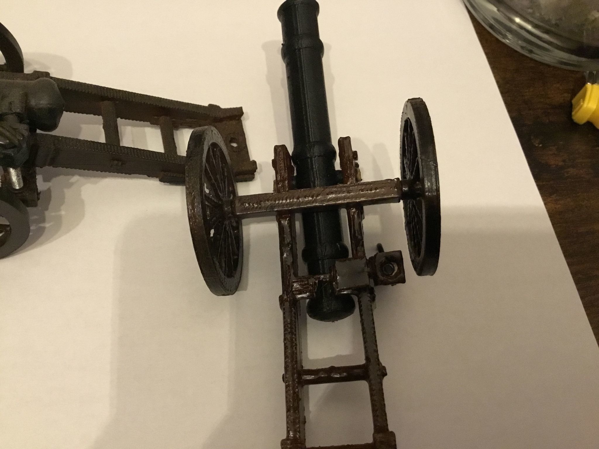cannon on cart 3D print model_5