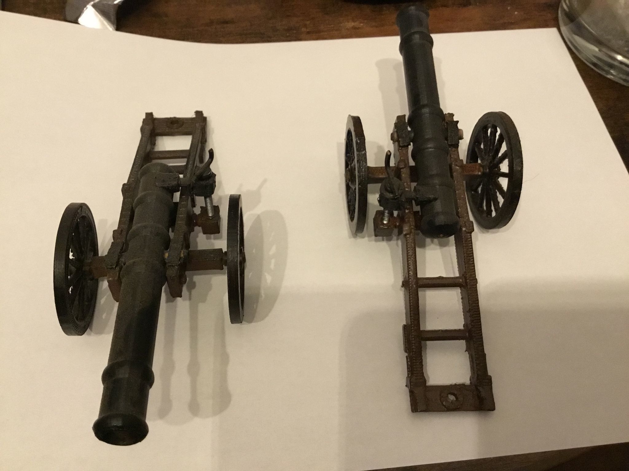 cannon on cart 3D print model_3