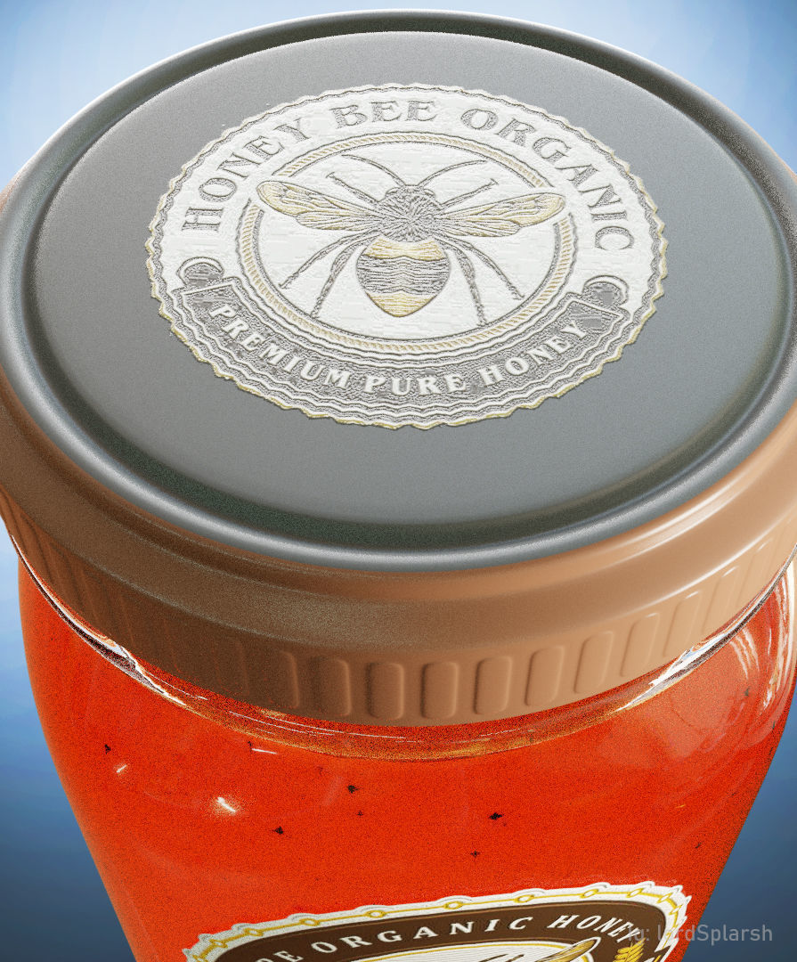 Honey Jar Product Visualisation Low-poly 3D model_4