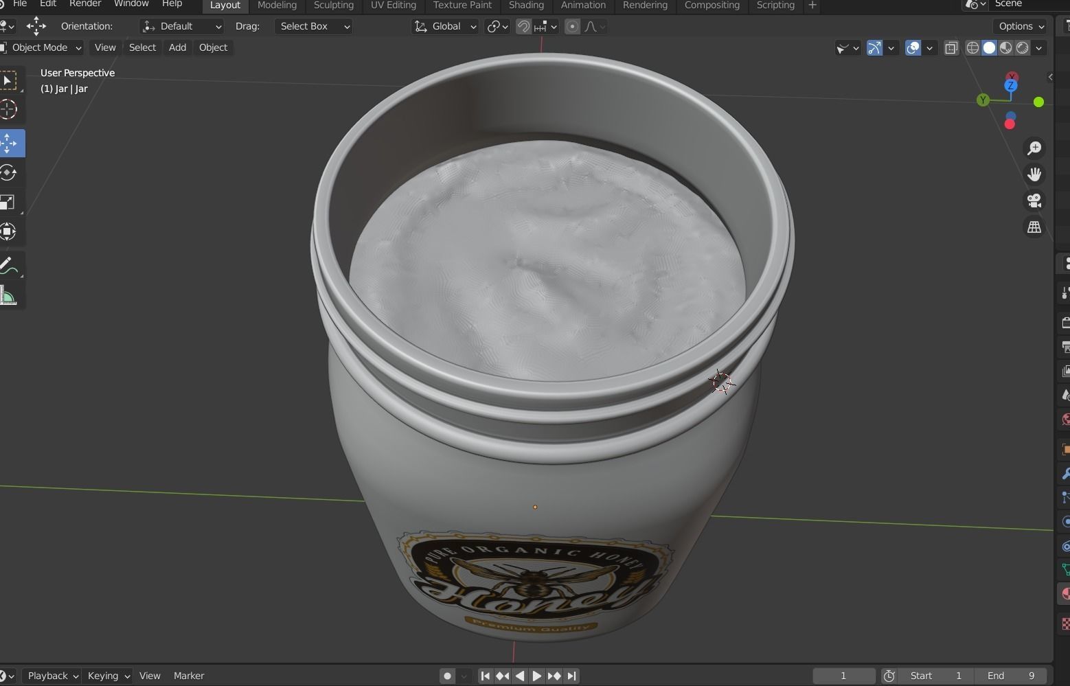 Honey Jar Product Visualisation Low-poly 3D model_11