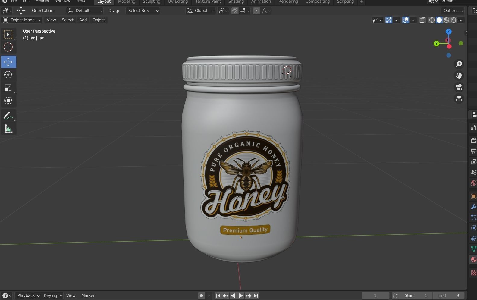 Honey Jar Product Visualisation Low-poly 3D model_10