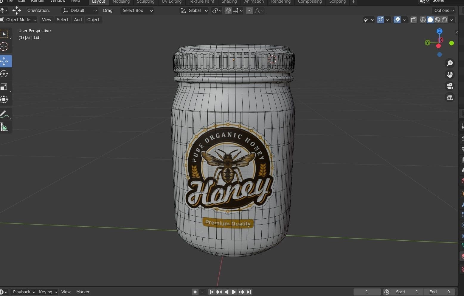 Honey Jar Product Visualisation Low-poly 3D model_9