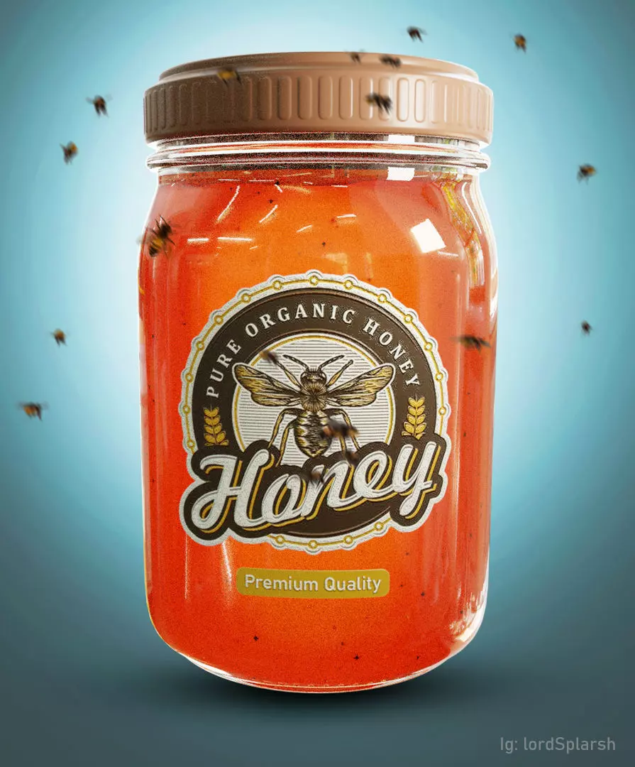 Honey Jar Product Visualisation Low-poly 3D model_0