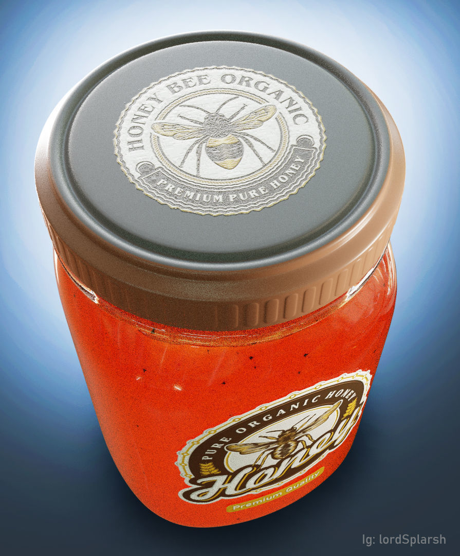 Honey Jar Product Visualisation Low-poly 3D model_3