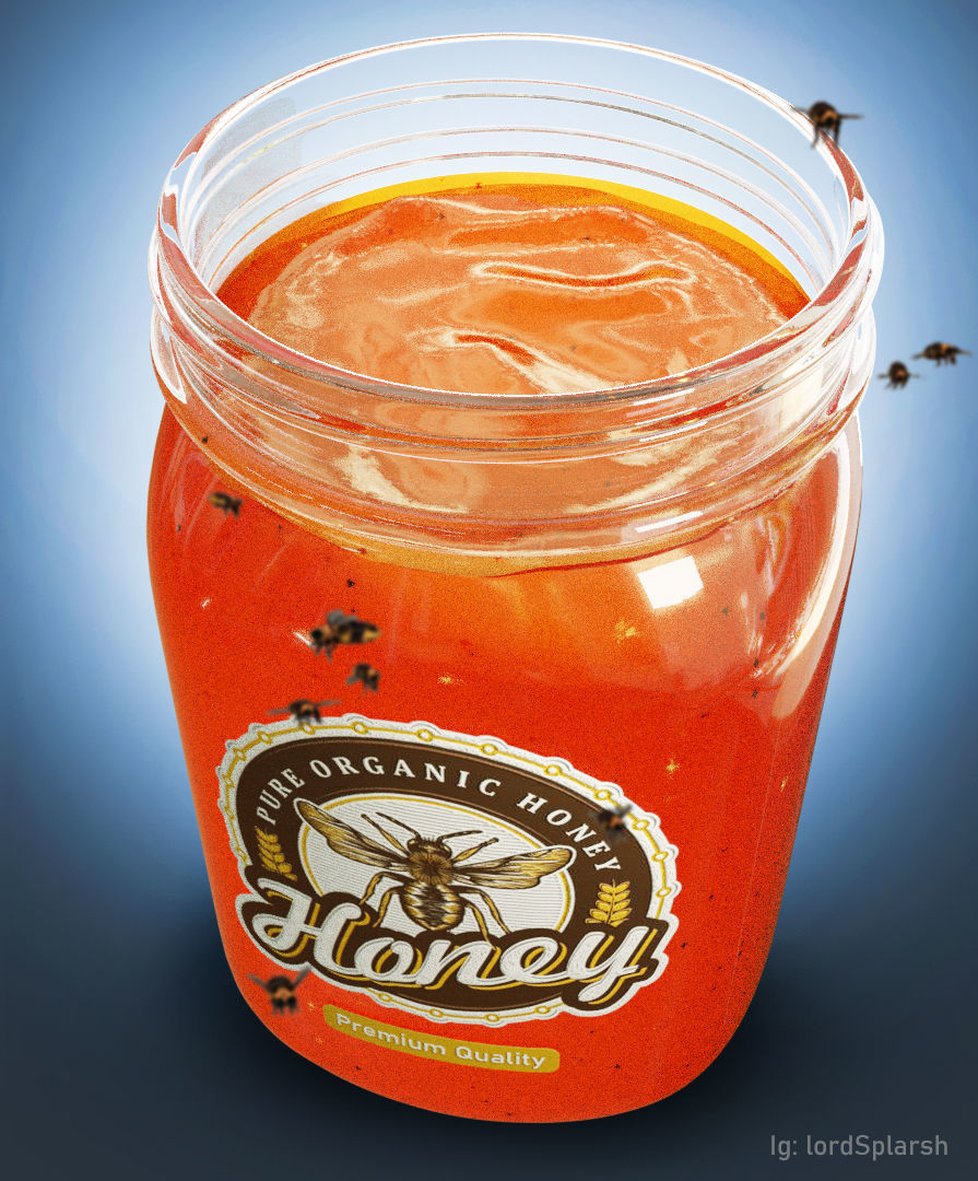 Honey Jar Product Visualisation Low-poly 3D model_1
