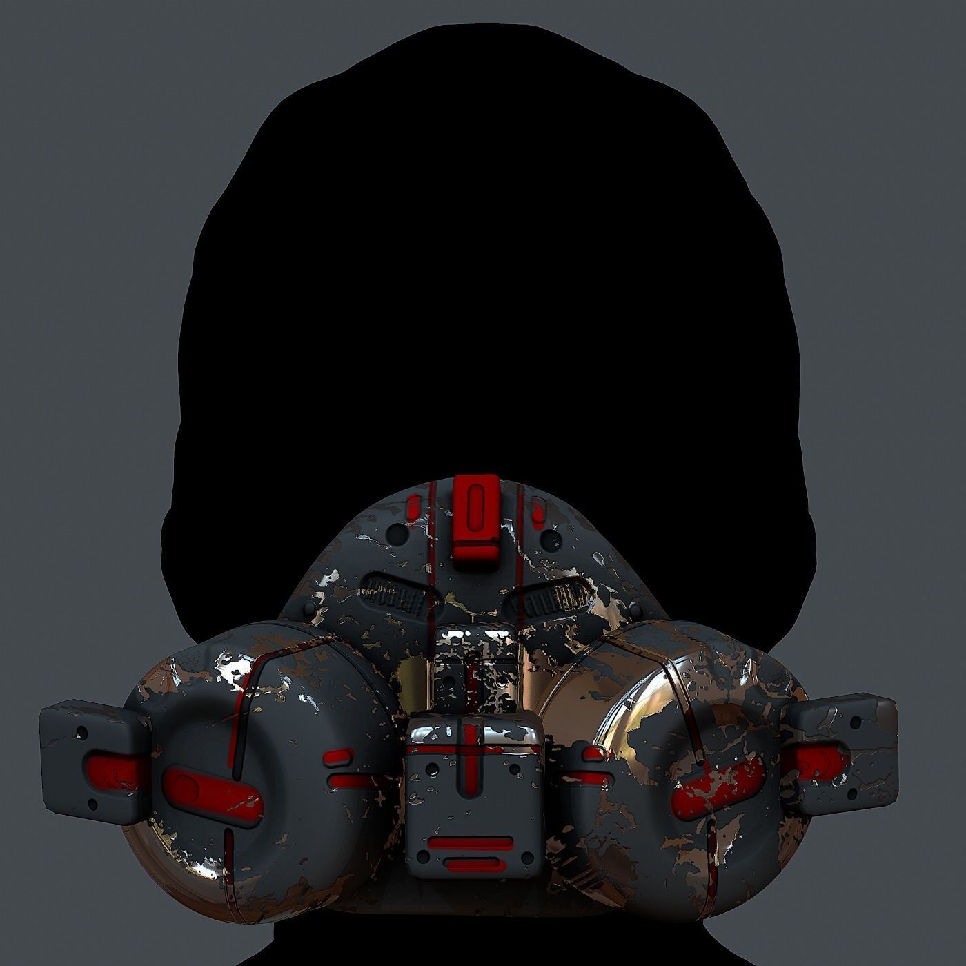 Gas mask helmet 3d model scifi Low-poly  Low-poly 3D model_2