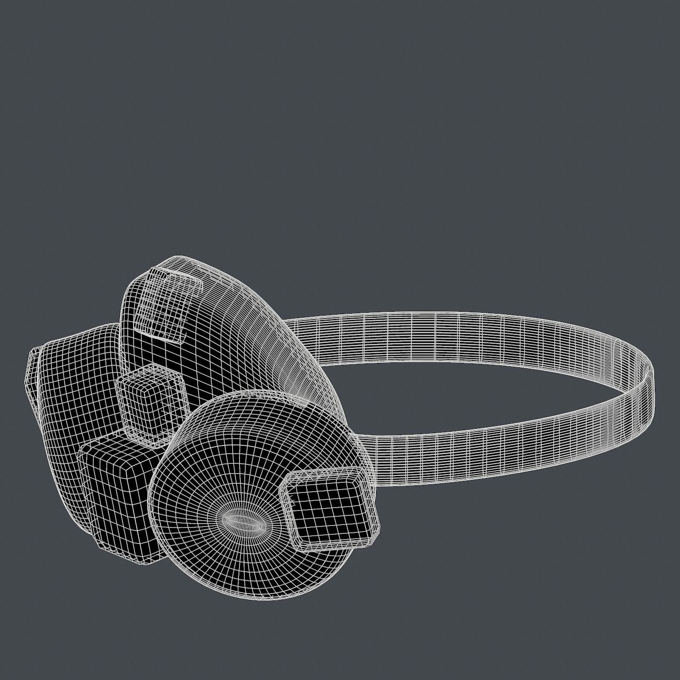 Gas mask helmet 3d model scifi Low-poly  Low-poly 3D model_6