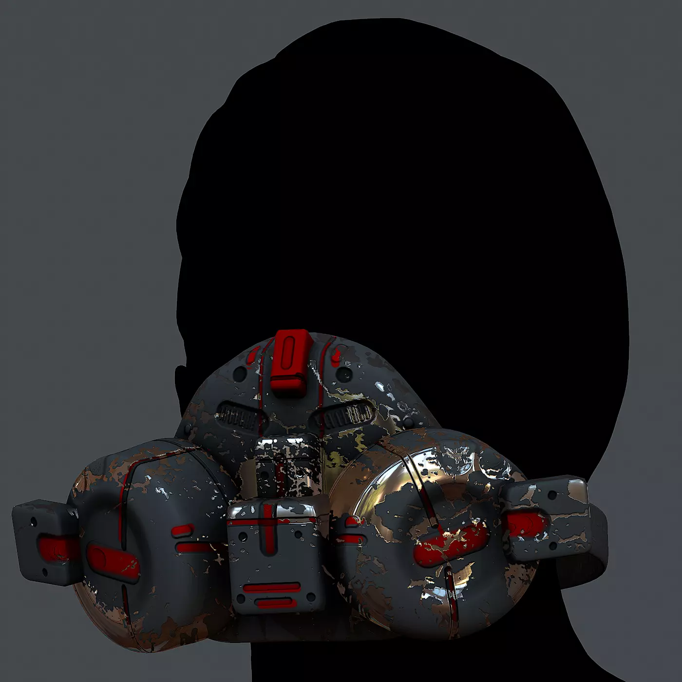 Gas mask helmet 3d model scifi Low-poly  Low-poly 3D model_0