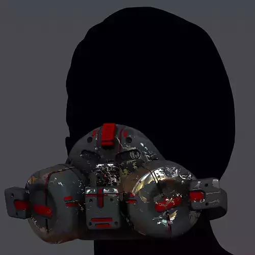 Gas mask helmet 3d model scifi Low-poly 