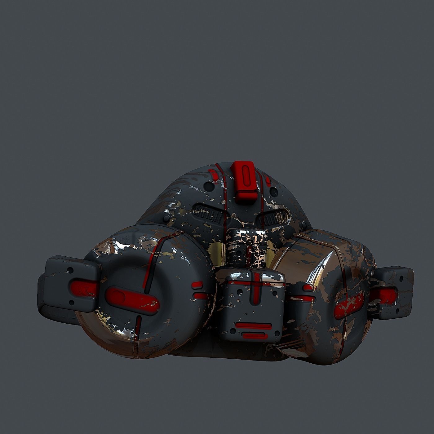 Gas mask helmet 3d model scifi Low-poly  Low-poly 3D model_4