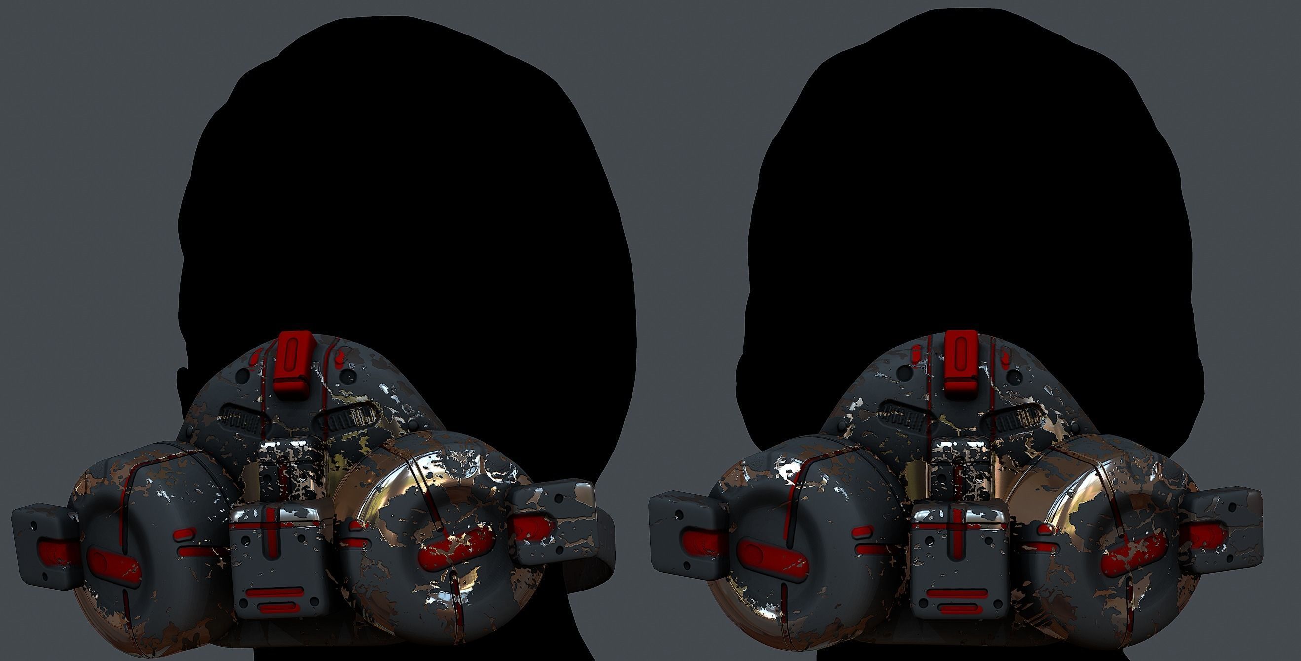 Gas mask helmet 3d model scifi Low-poly  Low-poly 3D model_1