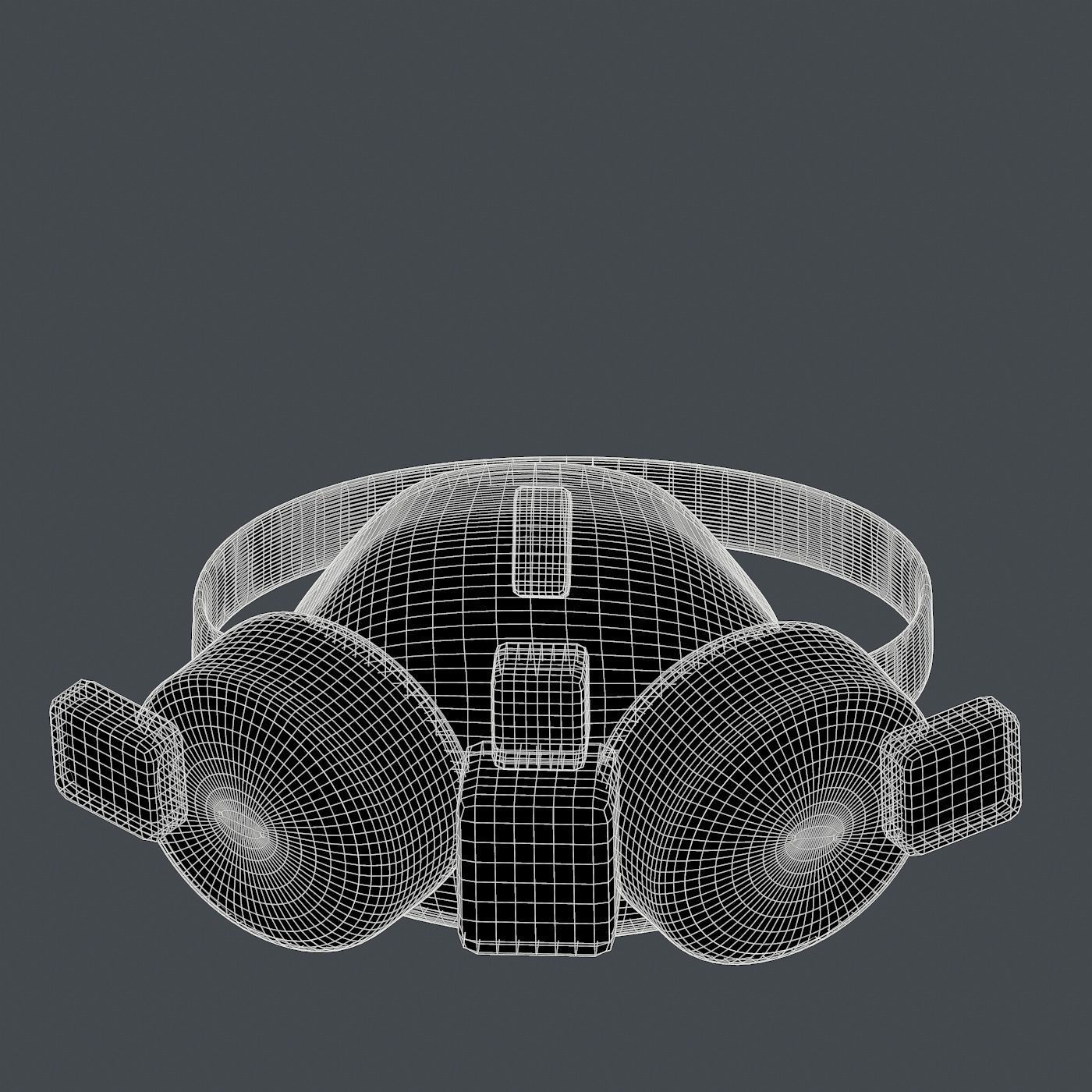 Gas mask helmet 3d model scifi Low-poly  Low-poly 3D model_7