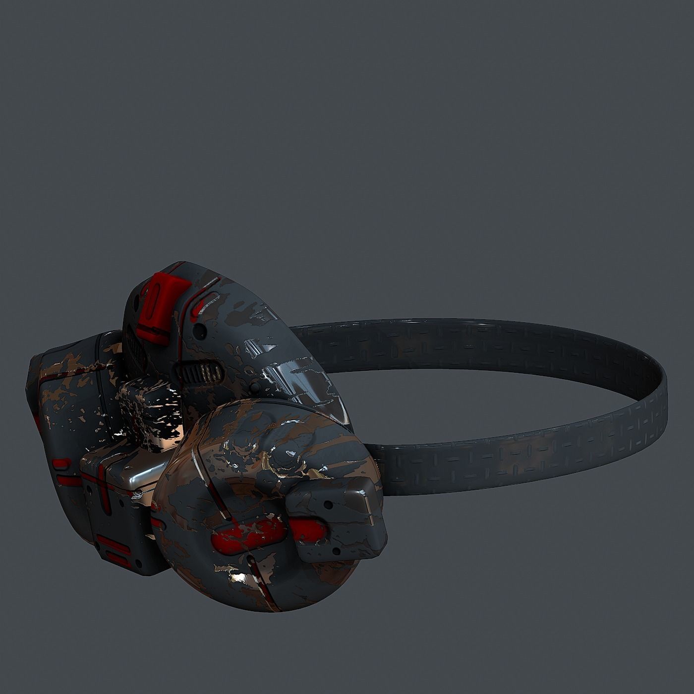 Gas mask helmet 3d model scifi Low-poly  Low-poly 3D model_3