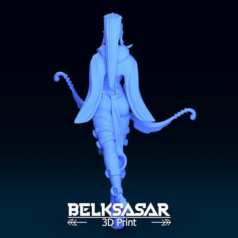 Female Archer Elf  Dressed and Nude 3D print model_29