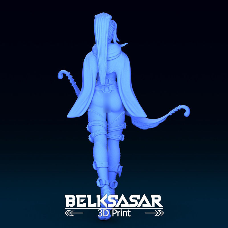 Female Archer Elf  Dressed and Nude 3D print model_2