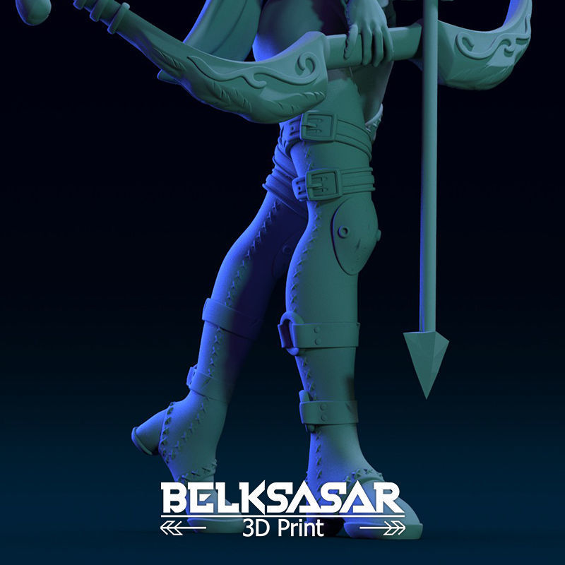 Female Archer Elf  Dressed and Nude 3D print model_8