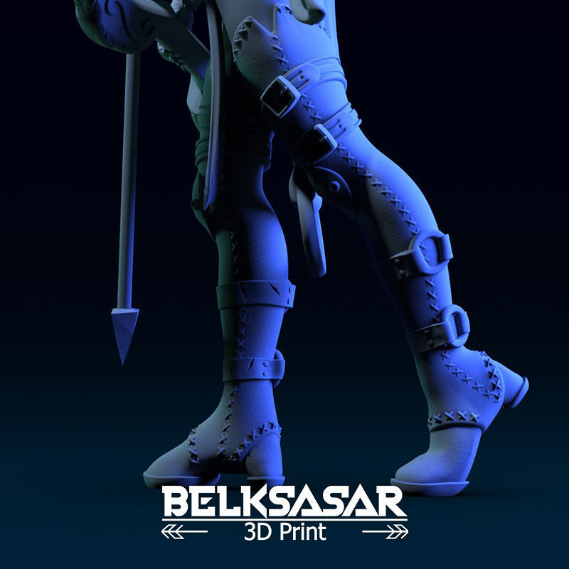 Female Archer Elf  Dressed and Nude 3D print model_37