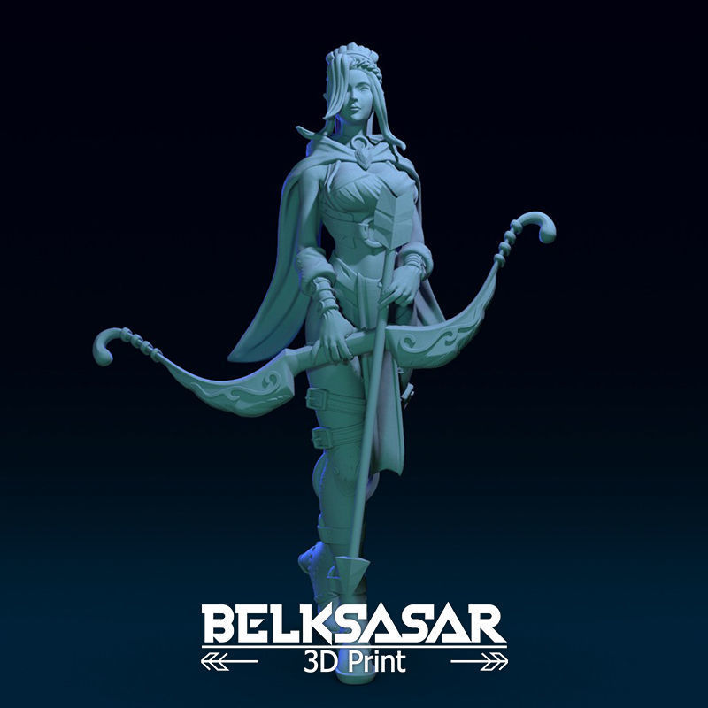 Female Archer Elf  Dressed and Nude 3D print model_25