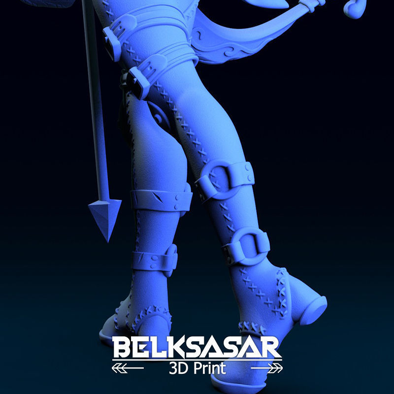 Female Archer Elf  Dressed and Nude 3D print model_9