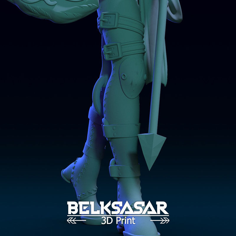 Female Archer Elf  Dressed and Nude 3D print model_23