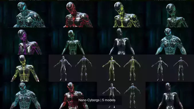 Nano-Cyborgs avengers character pack 3D Model Collection