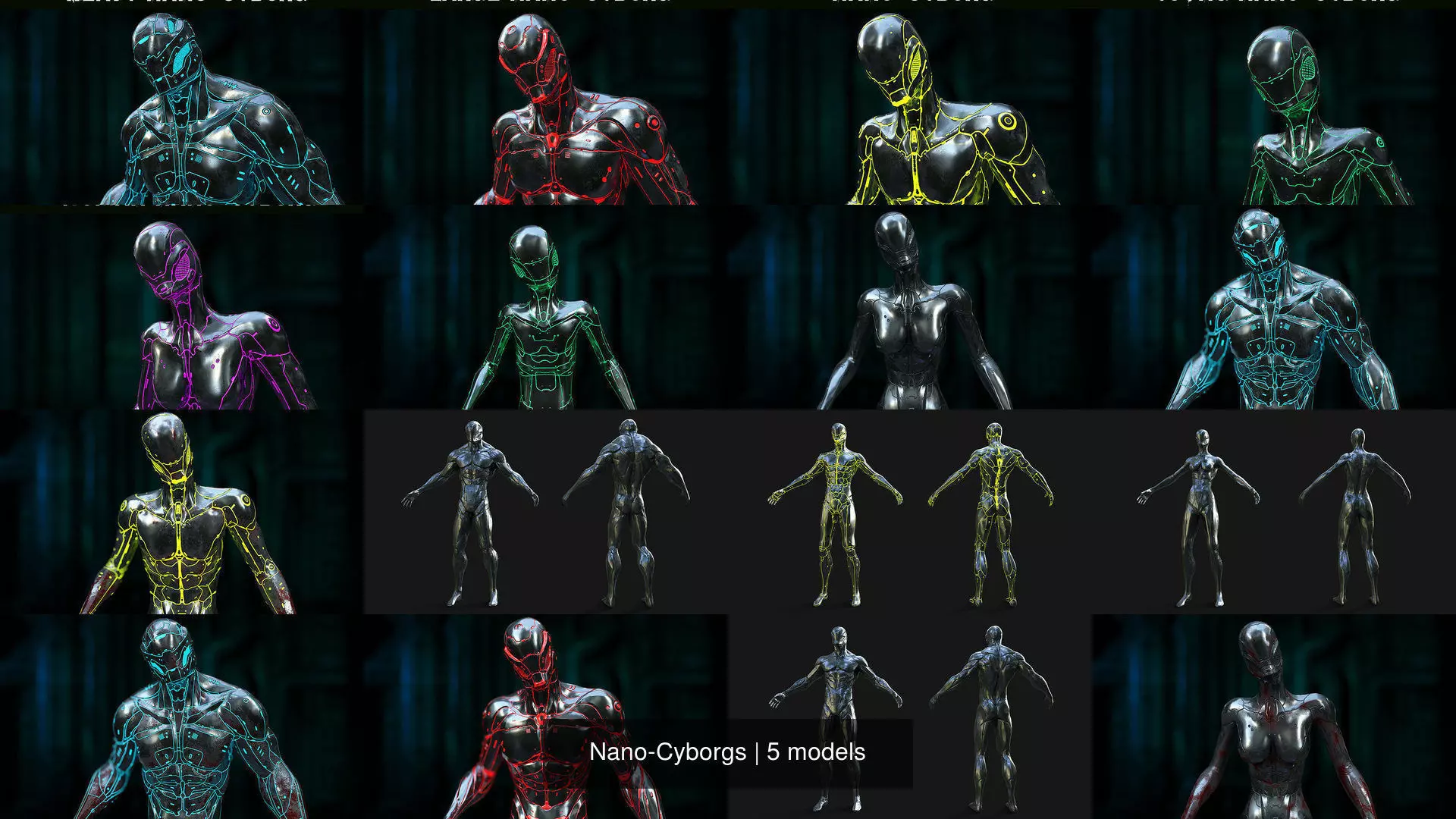 Nano-Cyborgs avengers character pack 3D Model Collection_0