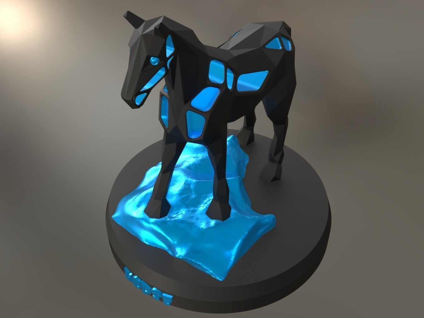 Voronoi Horse Rock 3D print model_2