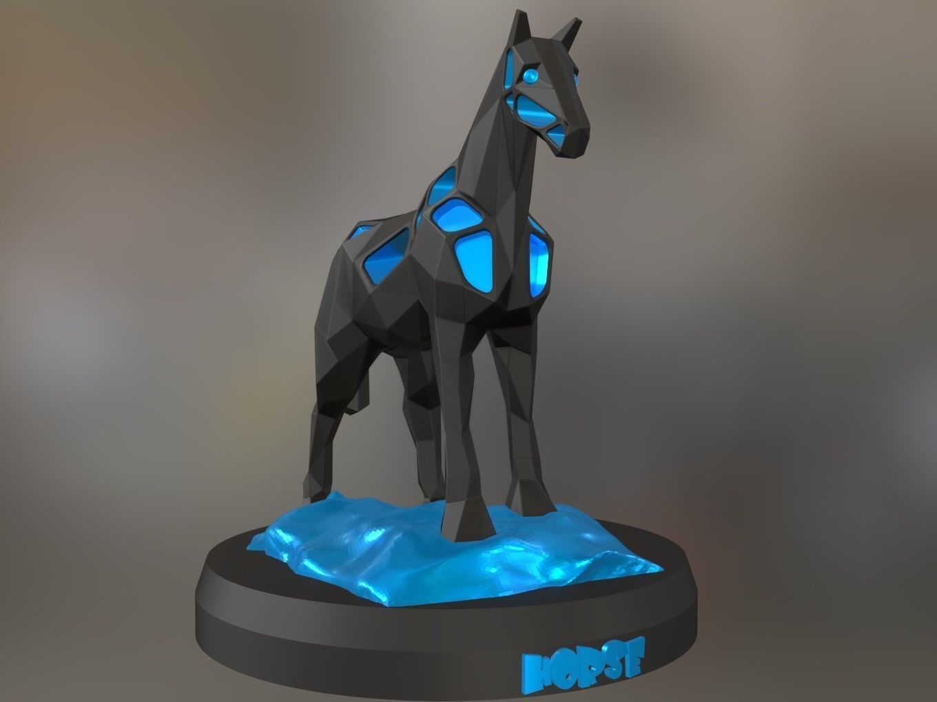 Voronoi Horse Rock 3D print model_1