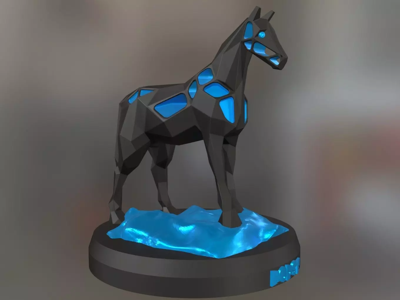 Voronoi Horse Rock 3D print model_0
