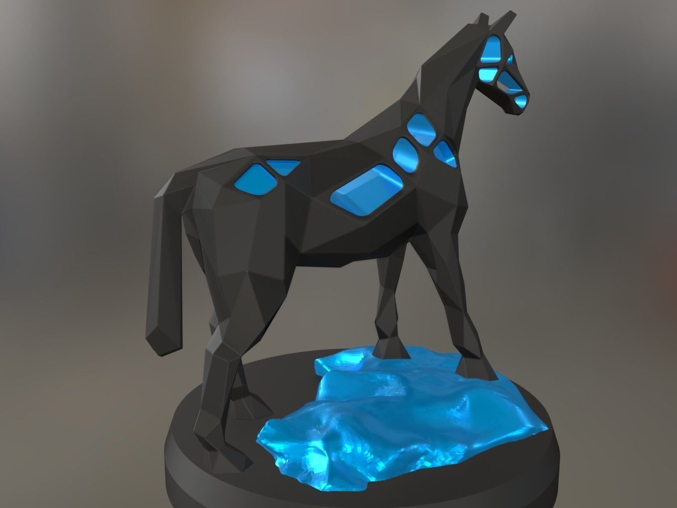 Voronoi Horse Rock 3D print model_6