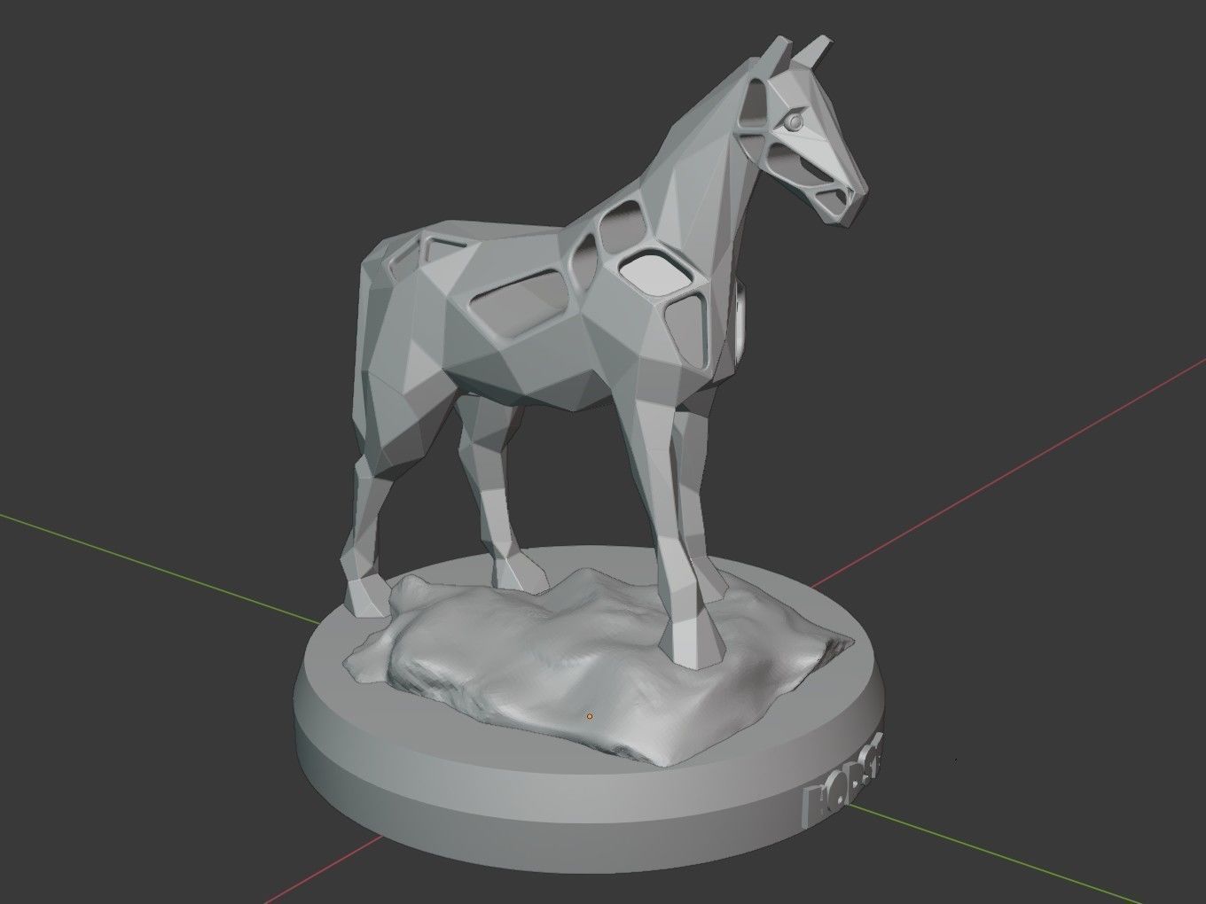 Voronoi Horse Rock 3D print model_8