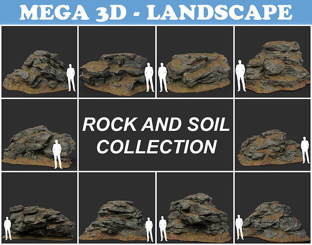 Low poly Rock and Soil Collection 210319 Low-poly 3D model