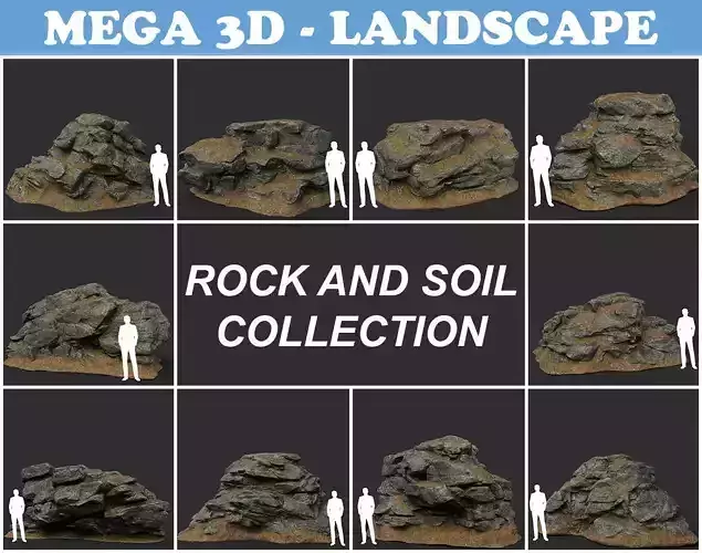 Low poly Rock and Soil Collection 210319