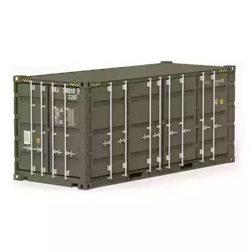 20 ft Military Containers Green Colour 3D model