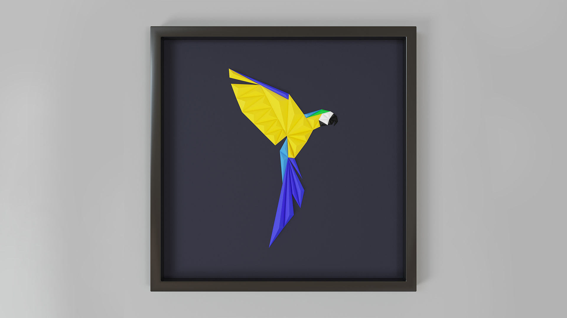 Unique Handmade Paper Art-Parrot-Tiger-Deer 3D model_2