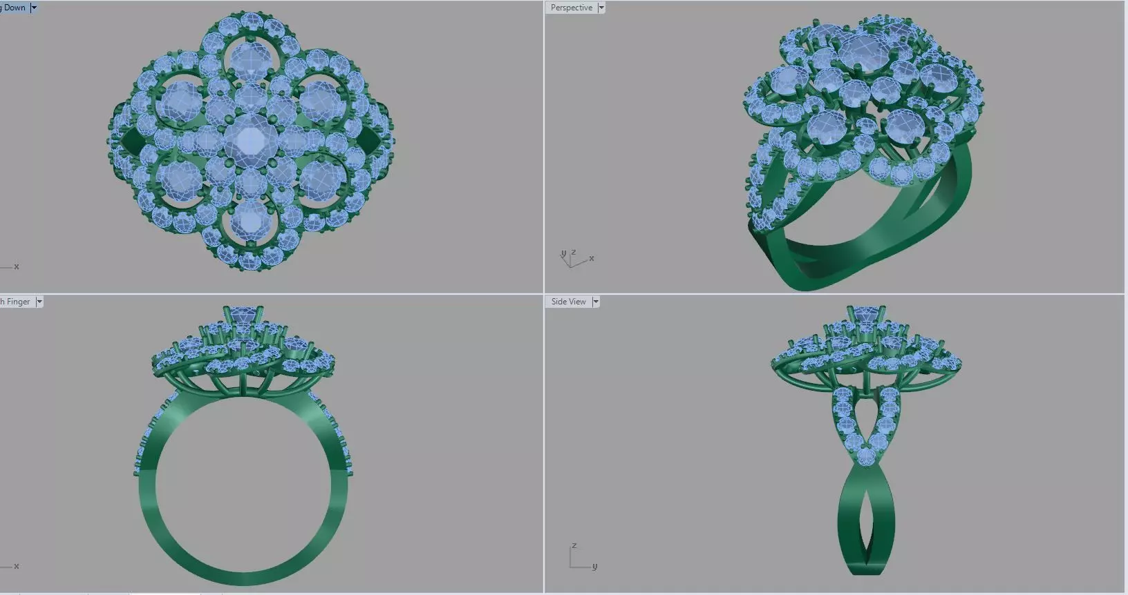 diamond ring 3D print model_0
