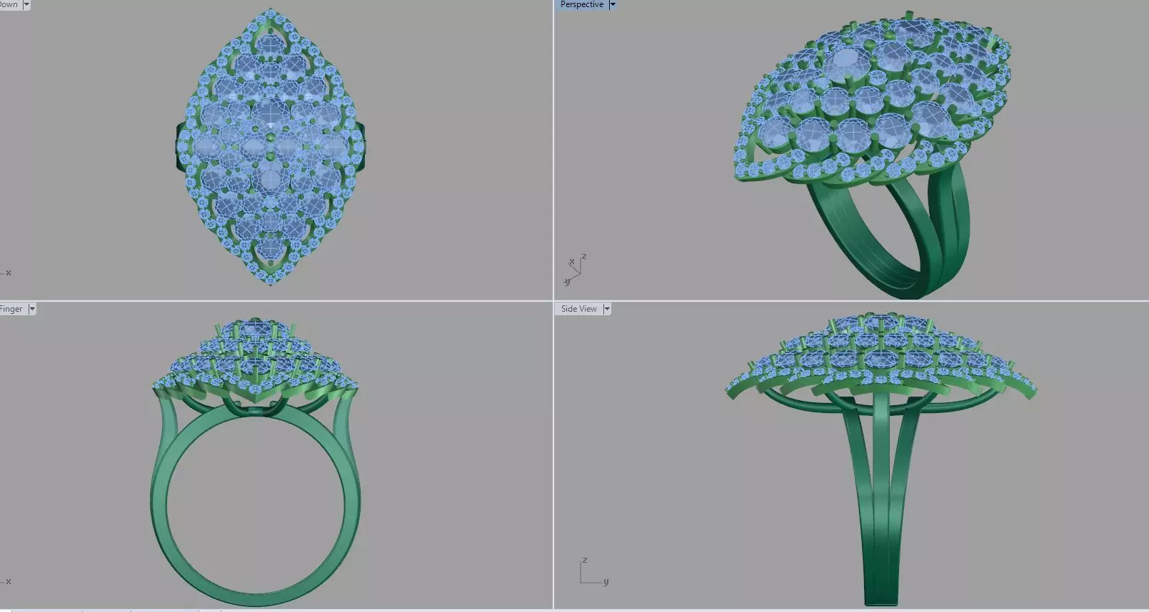 diamond ring 3D print model_0