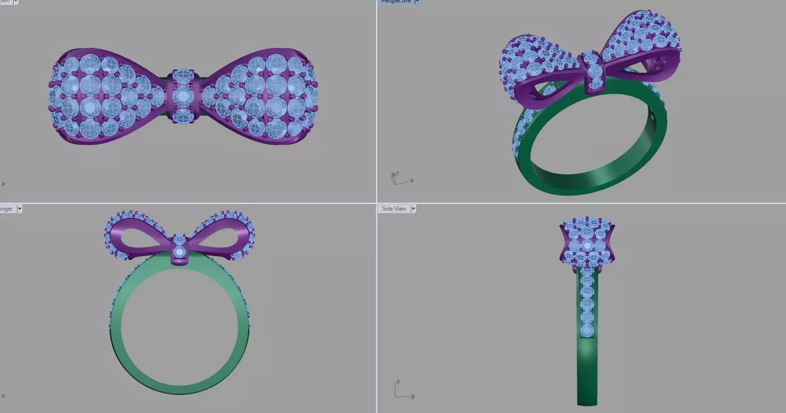 diamond ring 3D print model_0