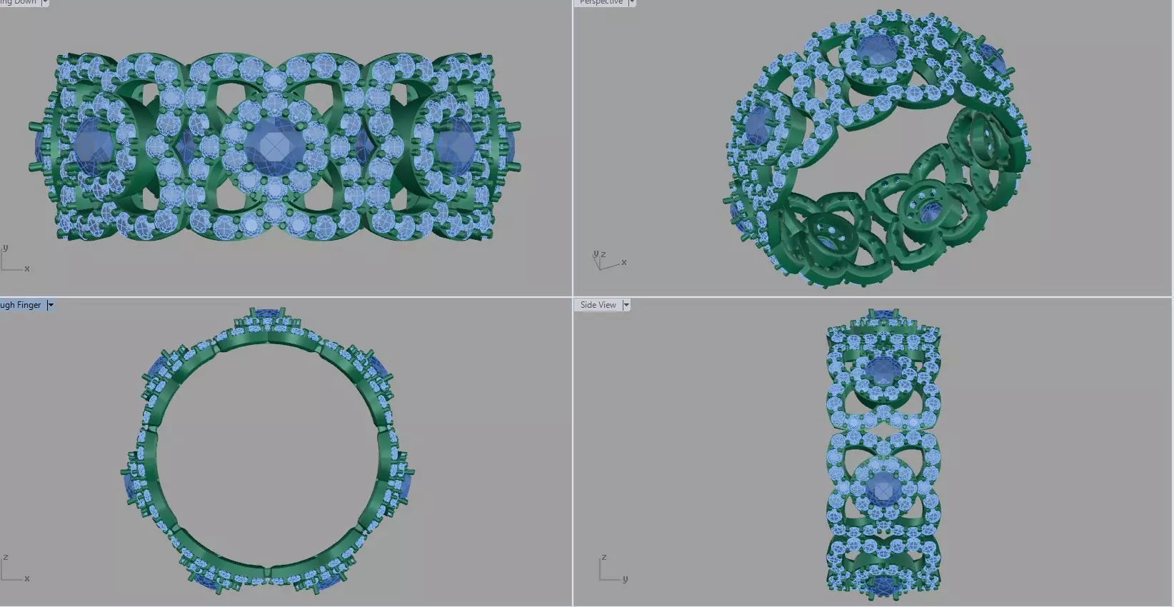 diamond ring 3D print model_0