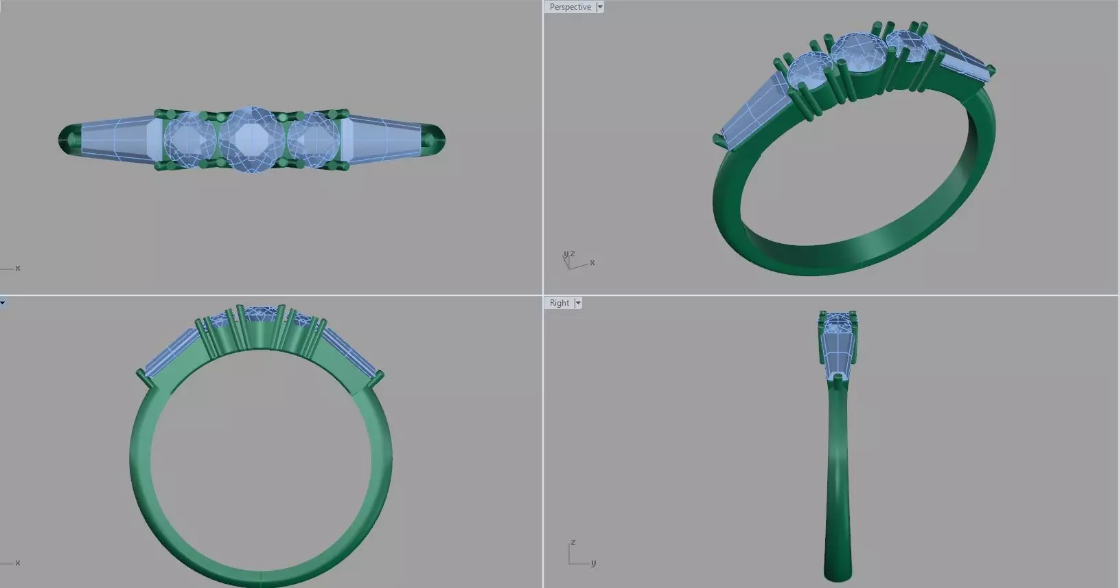 diamond ring 3D print model_0