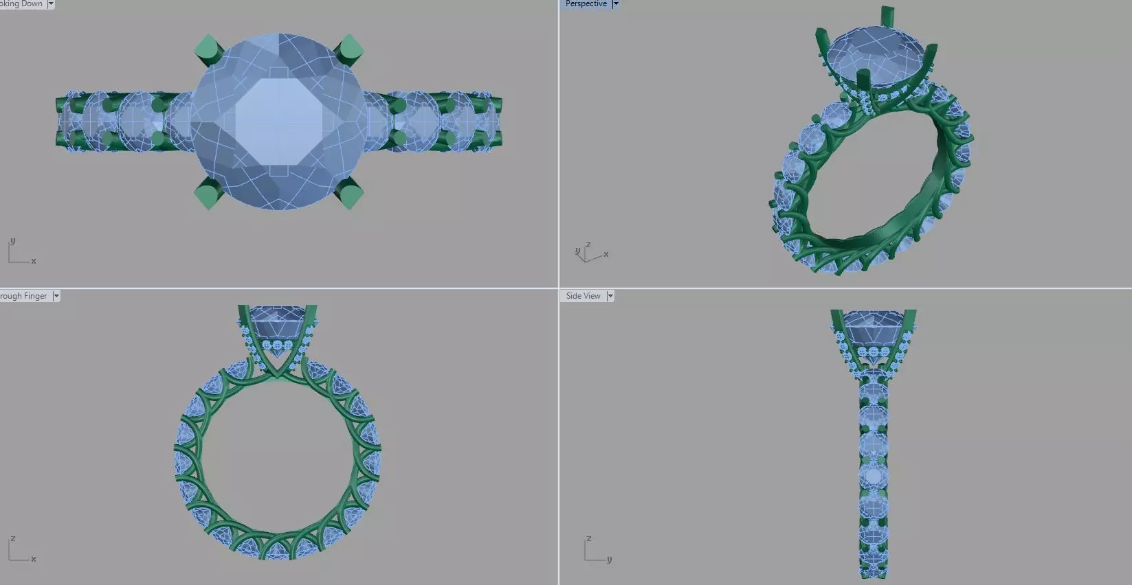 diamond ring 3D print model_0