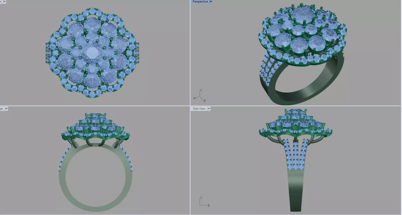 diamond ring 3D print model_0