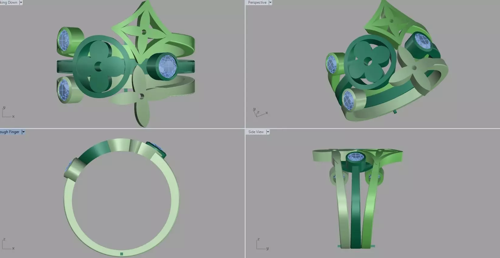 diamond ring 3D print model_0