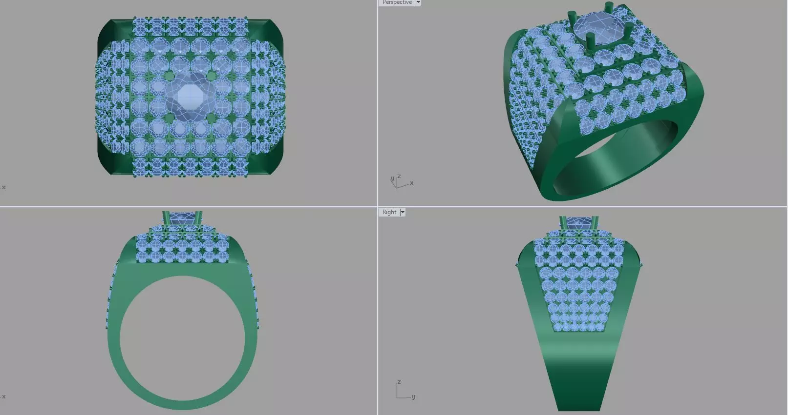 diamond ring 3D print model_0